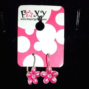 NEW Foxy Originals Pink Flower Enamel Earrings